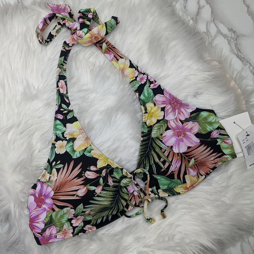 NWT Gibson Latimer Tropical Bikini Top Size Large